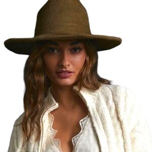 Wyeth By Todd Magill Modern Ranch Olive Green Wool Felt Wide Brim Hat Cowboy NWT